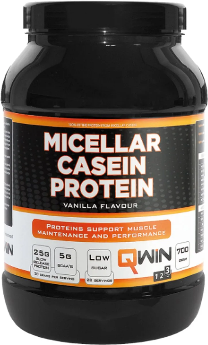 724x1200 QWIN Micellar Casein Protein Vanilla 700g (23 shakes)