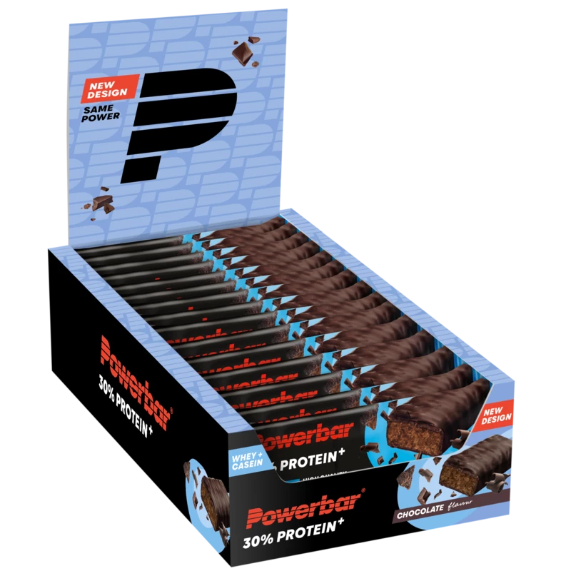 powerbar_30_protein_plus_chocolate_doos._1_png Powerbar 30% Protein+ Bar 55g
